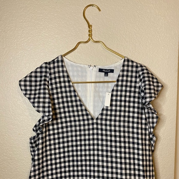 Madewell Black and White Gingham Checkered Sun Dress - Picture 4 of 6